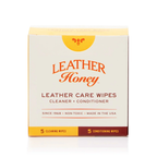 Leather Honey Leather Care Wipes Combo Pack – 5 Cleaner + 5 Conditioner (10 Pack) Leather Honey