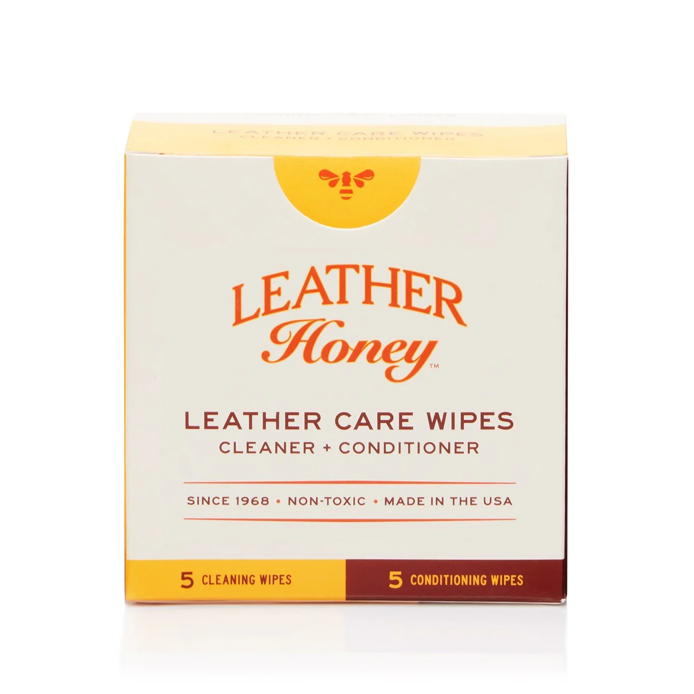 Leather Honey Leather Care Wipes Combo Pack – 5 Cleaner + 5 Conditioner (10 Pack) Leather Honey