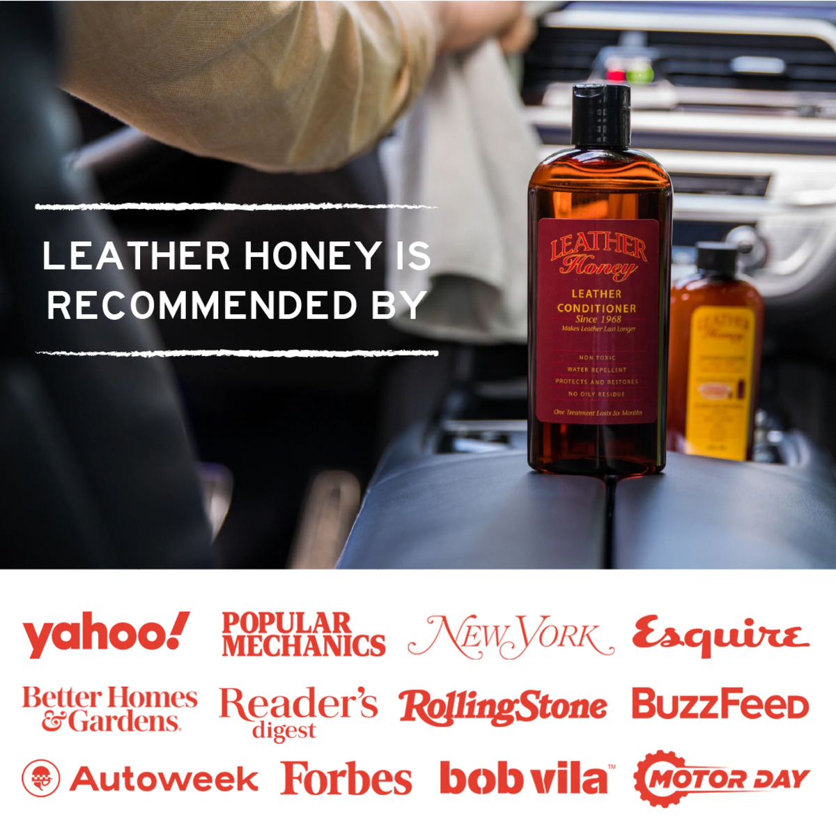 Leather Honey Leather Care Kit – 8oz conditioner, 8oz cleaner and two lint-free cloths for cars, bags & furniture | Shineworks NZ