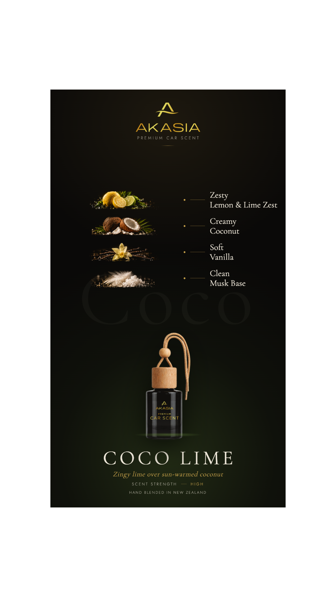 Akasia Coco Lime — Premium Car Air Freshener Akasia