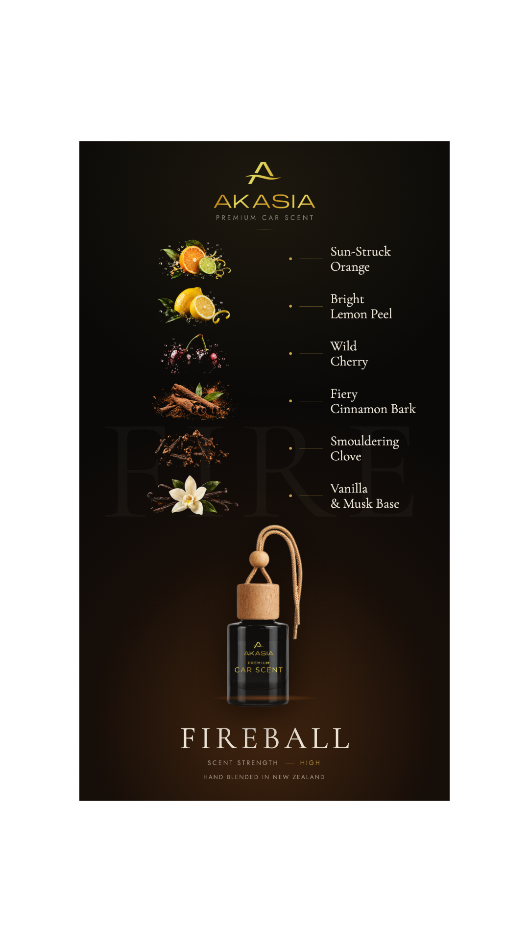 Akasia Fireball — Premium Car Air Freshener Akasia