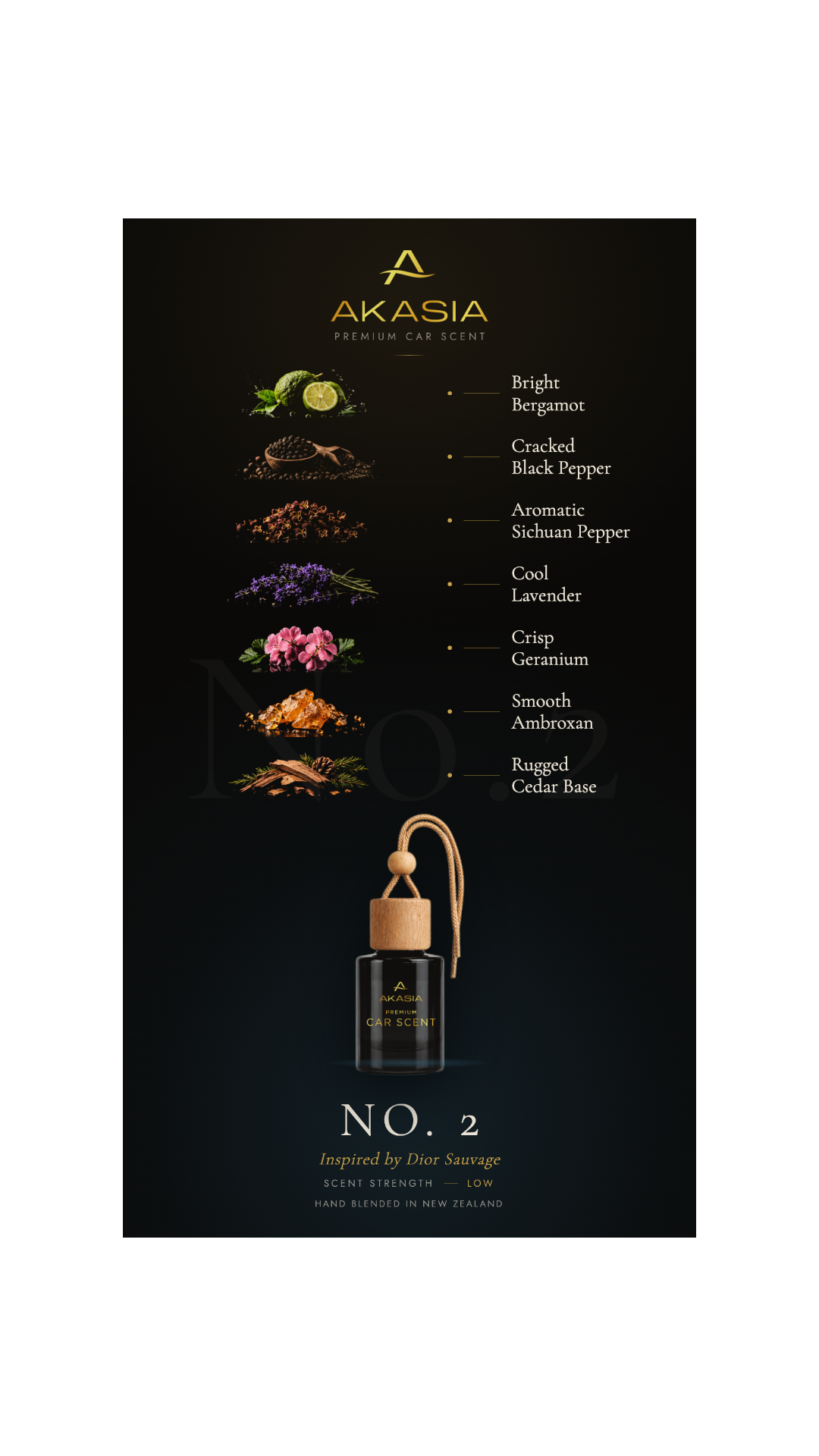 Akasia No. 2 — Premium Car Air Freshener (Inspired by Dior Sauvage) Akasia