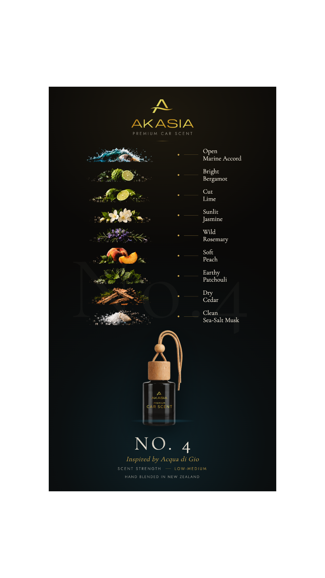 Akasia No. 4 — Premium Car Air Freshener (Inspired by Acqua di Gio) Akasia