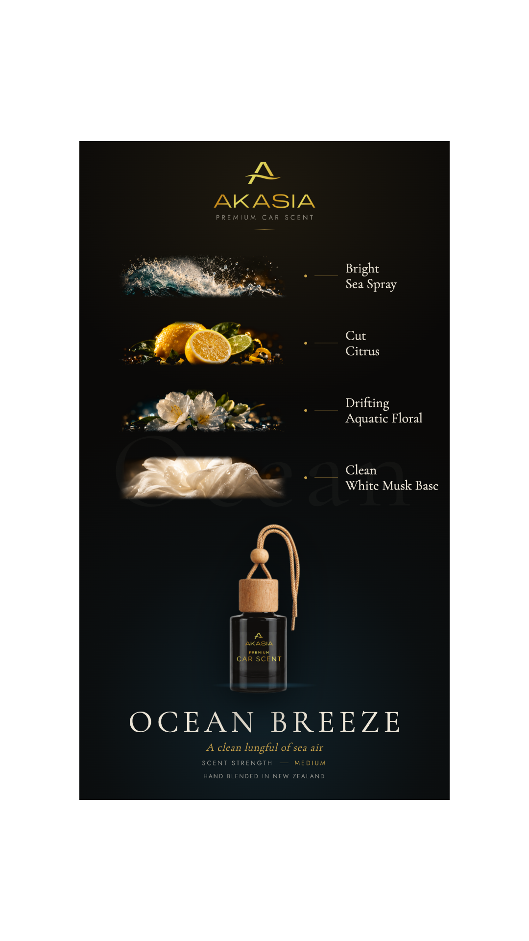 Akasia Ocean Breeze — Premium Car Air Freshener Akasia