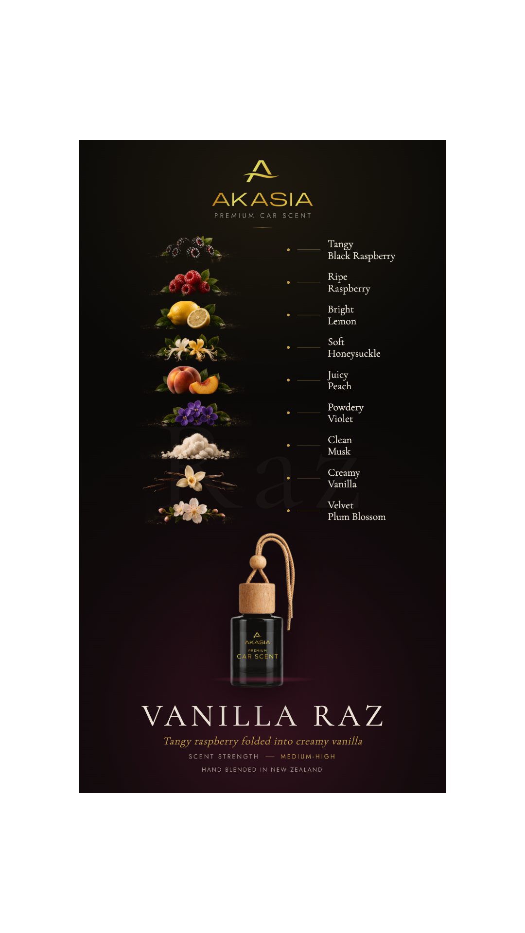 Akasia Vanilla Raz — Premium Car Air Freshener Akasia