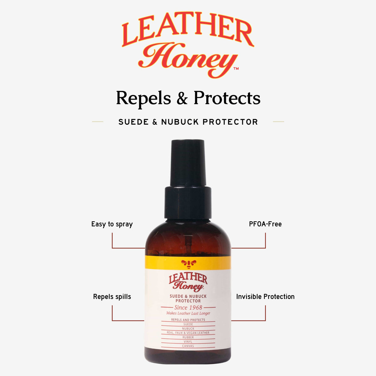 Leather Honey Suede & Nubuck Protector – 4oz spray for suede, nubuck and delicate materials | Shineworks NZ