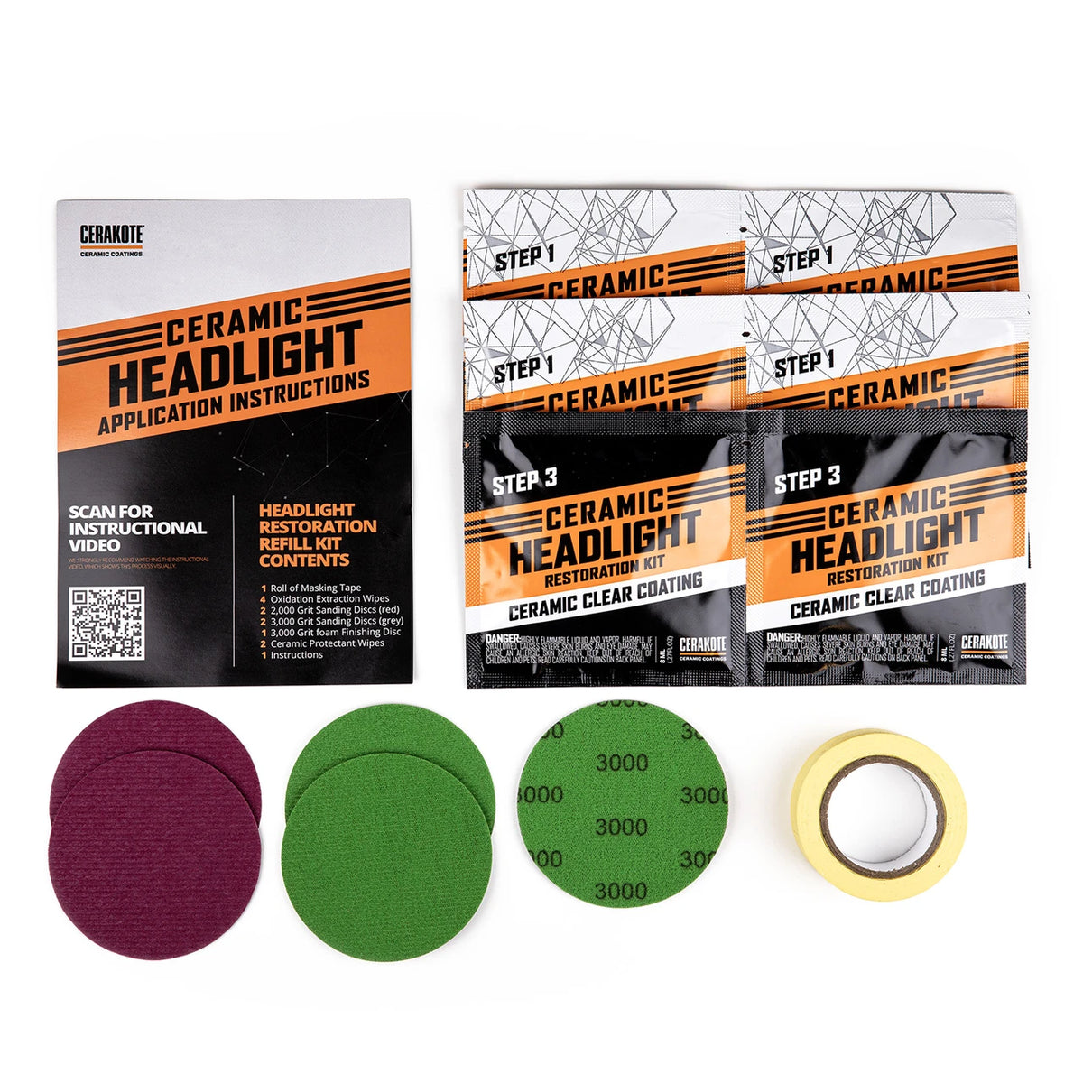 CERAKOTE Headlight Restoration 10 Vehicle Pro Bundle (Sanding Pommel NOT Included) CERAKOTE