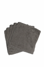 Grey Microfiber Towels Stack - White Background